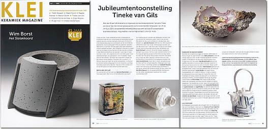 Artikel in Klei 2025-nr3, Jubileumtentoonstelling Tineke van Gils