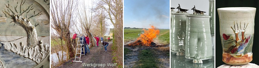 Knotten, verbranden snoeihout, houtasglazuur