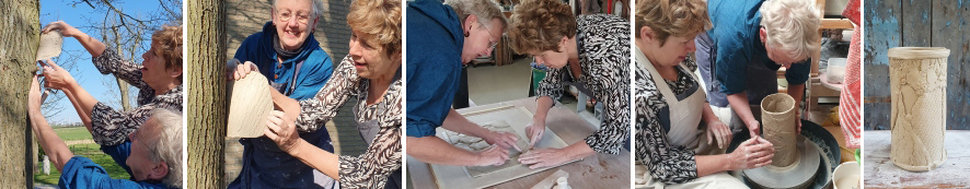 Burgemeester Fenna Noordermeer maakt een vaas