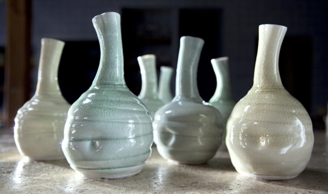 Porselein Celadon  Tineke van Gils foto Kees Hageman